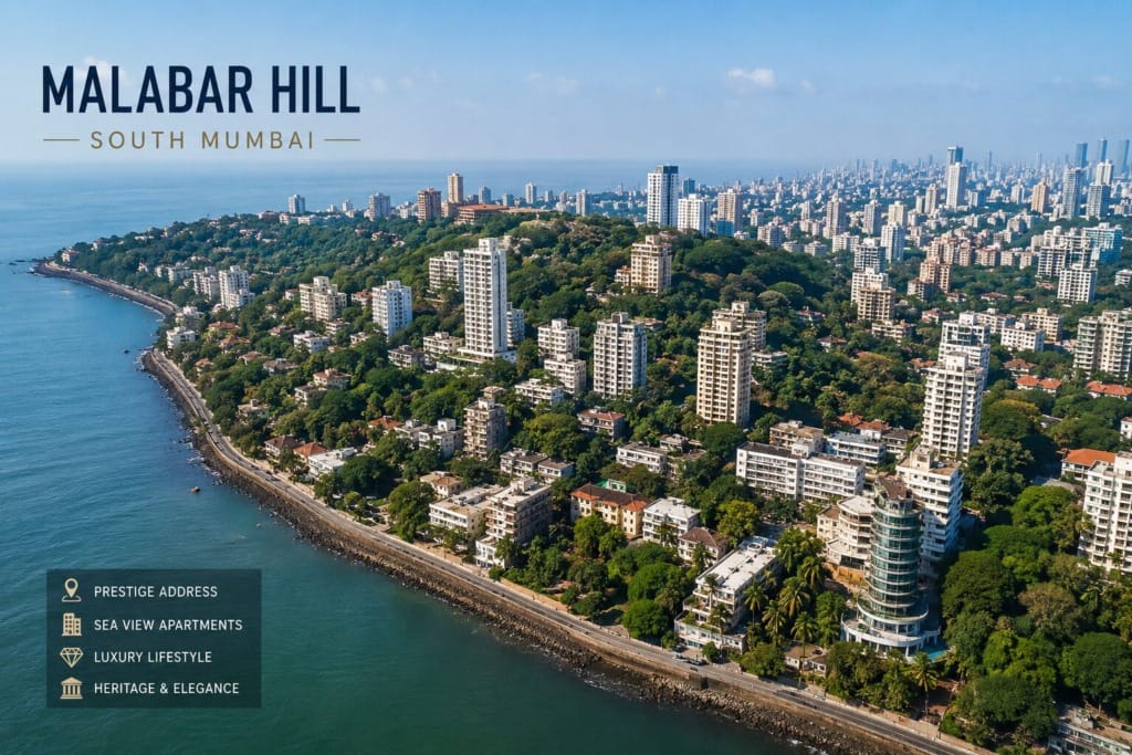 Malabar Hill real estate aerial view South Mumbai