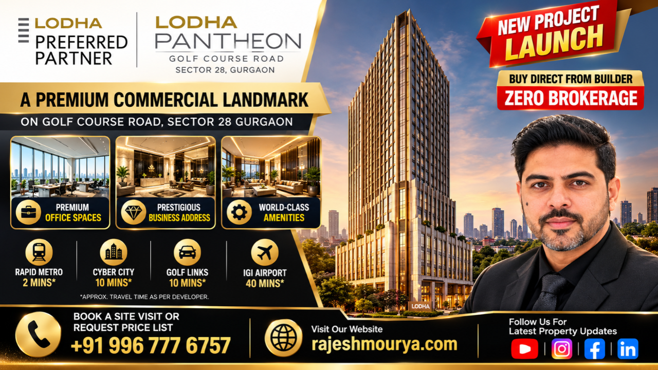 Lodha Pantheon Golf Course Road Gurgoan Sector 28 office space for sale